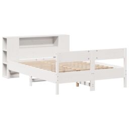 Berkfield Home Bookcase Bed without Mattress White 160x200cm Solid Wood Pine - Size: 160x200 cm - thumbnail 3