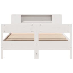 Berkfield Home Bookcase Bed without Mattress White 160x200cm Solid Wood Pine - Size: 160x200 cm - thumbnail 4