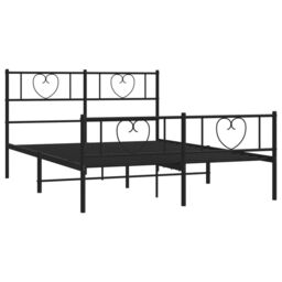 Berkfield Home Metal Bed Frame with Headboard & Footboard Black 150x200 cm King Size - thumbnail 4