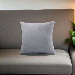 Luxury Living Velvet Chenille Cushion in Silver - Size: 55 cm x 55 cm - thumbnail 2