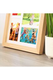 "MijMoj Design Five Aperture 6""x4"" Solid Natural Oak Photo Frame - Multi Photo Gallery Frame in Light Oak" - thumbnail 3