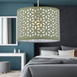 First Choice Lighting Set of 2 Sage Green Laser Cut 25cm Pendant Lightshades - thumbnail 5