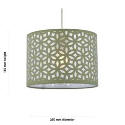 First Choice Lighting Set of 2 Sage Green Laser Cut 25cm Pendant Lightshades - thumbnail 6