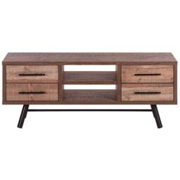 Wyld and Coco TV Stand for 57-Inch TV Light Brown - 2 Shelves 4 Drawers - thumbnail 4