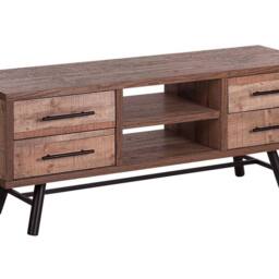 Wyld and Coco TV Stand for 57-Inch TV Light Brown - 2 Shelves 4 Drawers - thumbnail 2