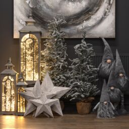 Love Lace Set Of Three Wooden Lanterns With Archway Design in Grey - thumbnail 5
