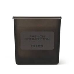 French Connection Grey Glass Candle with Lid Oud & Wood 190g Single Wick in Black - thumbnail 4