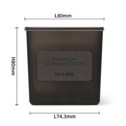 French Connection Grey Glass Candle with Lid Oud & Wood 190g Single Wick in Black - thumbnail 2