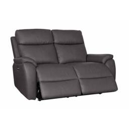 Aspire Kingsmere 3 + 2 + 1 Power Recliner Sofa Suite in Real Leather in Charcoal - thumbnail 4