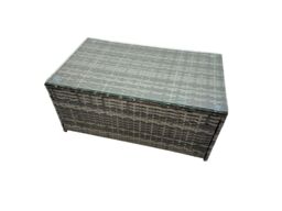 Fimous 8 Seater Wicker PE Rattan Furniture Outdoor 4 Stools Set in Dark Grey - thumbnail 3