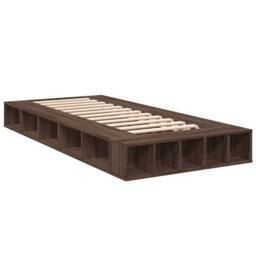 Berkfield Home Bed Frame without Mattress Brown Oak 75x190 cm Small Single - thumbnail 3
