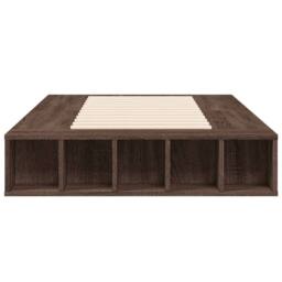 Berkfield Home Bed Frame without Mattress Brown Oak 75x190 cm Small Single - thumbnail 4