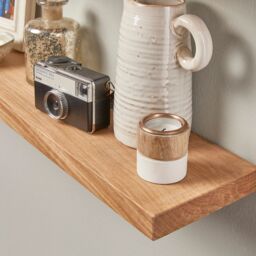 Off the Grain Solid Oak Wall-Mounted Floating Shelves - 2 Pack - 120cm in Light Oak - Size: 120 cm x 15 cm - thumbnail 3