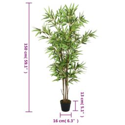 Berkfield Home Artificial Bamboo Tree 828 Leaves 150 cm Green - thumbnail 4