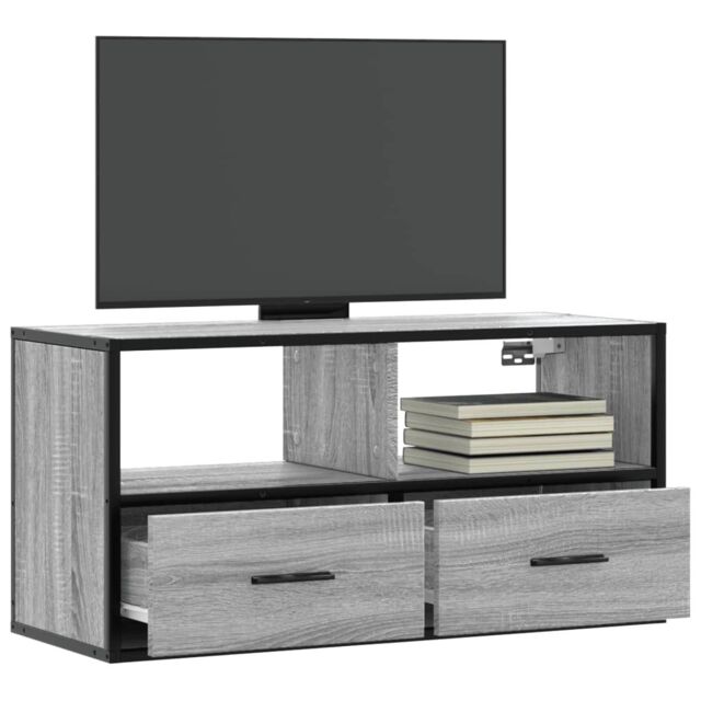 Berkfield Home TV Cabinet Grey Sonoma 80x31x39.5 cm Engineered Wood & Metal - image 1
