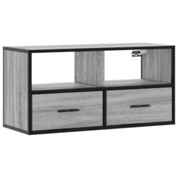 Berkfield Home TV Cabinet Grey Sonoma 80x31x39.5 cm Engineered Wood & Metal - thumbnail 2