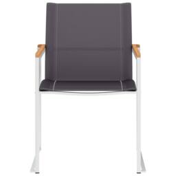 Berkfield Home Garden Chairs 4 pcs Textilene & Stainless Steel Grey - thumbnail 3
