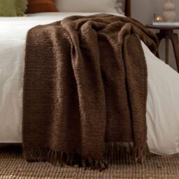 Yard Candar Textured Boucle Throw in Brown - Size: 130 cm x 170 cm - thumbnail 1