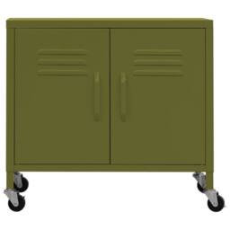 Berkfield Home Storage Cabinet Olive Green 60x35x56 cm Steel - Size: 60 x 35 x 56 cm - thumbnail 3