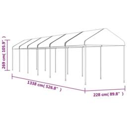 Berkfield Home Gazebo with Roof White 13.38x2.28x2.69 m Polyethylene - thumbnail 5