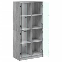 Berkfield Home Highboard with Doors Grey Sonoma 68x37x142 cm Engineered Wood - Size: 68 x 37 x 142 cm - thumbnail 6
