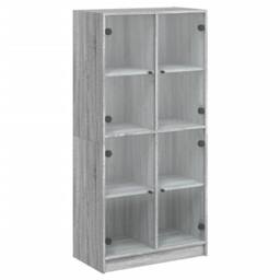 Berkfield Home Highboard with Doors Grey Sonoma 68x37x142 cm Engineered Wood - Size: 68 x 37 x 142 cm - thumbnail 2
