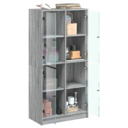 Berkfield Home Highboard with Doors Grey Sonoma 68x37x142 cm Engineered Wood - Size: 68 x 37 x 142 cm - thumbnail 4