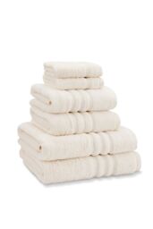 Catherine Lansfield Zero Twist Cotton 6 Piece Towel Bale in Cream - thumbnail 1