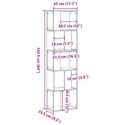 Berkfield Home Decorative Bookcase 5-Tier White 45x23.5x162.5 cm Engineered Wood - thumbnail 8