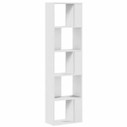 Berkfield Home Decorative Bookcase 5-Tier White 45x23.5x162.5 cm Engineered Wood - thumbnail 5