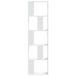 Berkfield Home Decorative Bookcase 5-Tier White 45x23.5x162.5 cm Engineered Wood - thumbnail 1