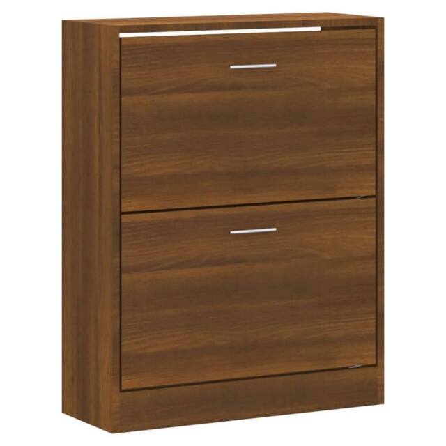 Berkfield Home Shoe Cabinet Brown Oak 63x24x81 cm Engineered Wood - Size: 63 x 24 x 81 cm - image 1