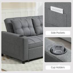 Wyld Haus Rireel Diha Dark Grey 2 Seater Pull Out Sofa Bed in Charcoal - thumbnail 8