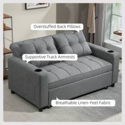 Wyld Haus Rireel Diha Dark Grey 2 Seater Pull Out Sofa Bed in Charcoal - thumbnail 7