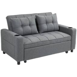 Wyld Haus Rireel Diha Dark Grey 2 Seater Pull Out Sofa Bed in Charcoal - thumbnail 2