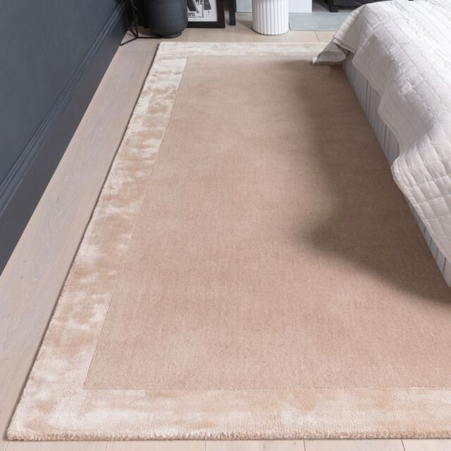 The Rug Shop UK Beige Handmade Luxurious Easy to clean Plain Border Area Rug - Size: 200 cm x 290 cm - image 1