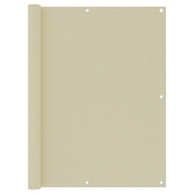Berkfield Home Balcony Screen Cream 120x600 cm Oxford Fabric in Beige - image 1