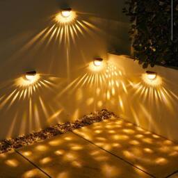 Obasyhig Warm Light Pack of 4 Solar 6 LED Water Droplets Fence Lights in Black - thumbnail 2