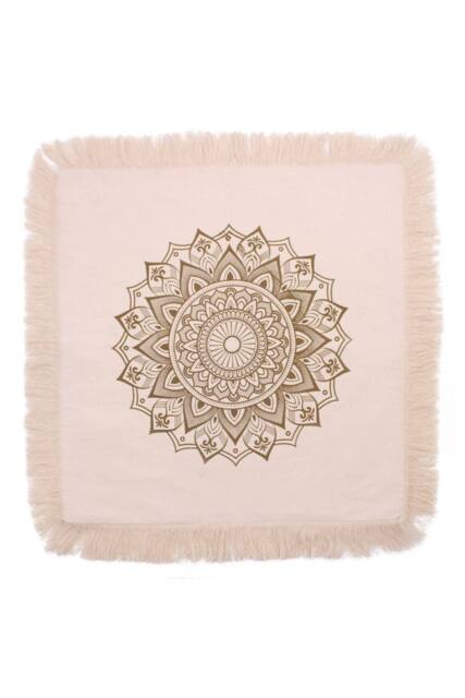 KDMD Bronze Lotus Mandala Cushion Cover 60x60cm - Elegant & Durable - Size: 60x60 cm - image 1