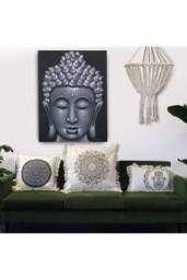 KDMD Bronze Lotus Mandala Cushion Cover 60x60cm - Elegant & Durable - Size: 60x60 cm - thumbnail 3
