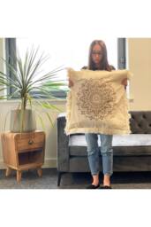 KDMD Bronze Lotus Mandala Cushion Cover 60x60cm - Elegant & Durable - Size: 60x60 cm - thumbnail 6