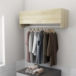 Berkfield Home Wardrobe Sonoma Oak 100x32.5x35 cm Engineered Wood in Brown - thumbnail 1