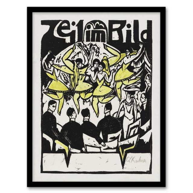 "Artery8 Female Dancers At The Ice Palace Kirchner Framed Wall Art Print in White - Size: W12"" x H16""" - image 1