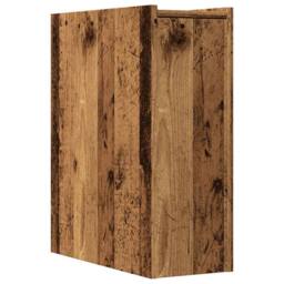 Berkfield Home Narrow Bathroom Cupboard with Wheels Old Wood Engineered Wood in Brown - thumbnail 6
