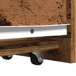 Berkfield Home Narrow Bathroom Cupboard with Wheels Old Wood Engineered Wood in Brown - thumbnail 8