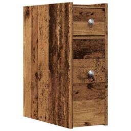 Berkfield Home Narrow Bathroom Cupboard with Wheels Old Wood Engineered Wood in Brown - thumbnail 3