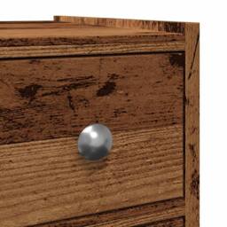Berkfield Home Narrow Bathroom Cupboard with Wheels Old Wood Engineered Wood in Brown - thumbnail 9