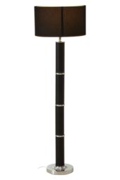 Orsina Black Snake Leather Effect Floor Lamp, Faux Snakeskin Standing Lamp With Black Fabric Shade, Floor Light - thumbnail 2