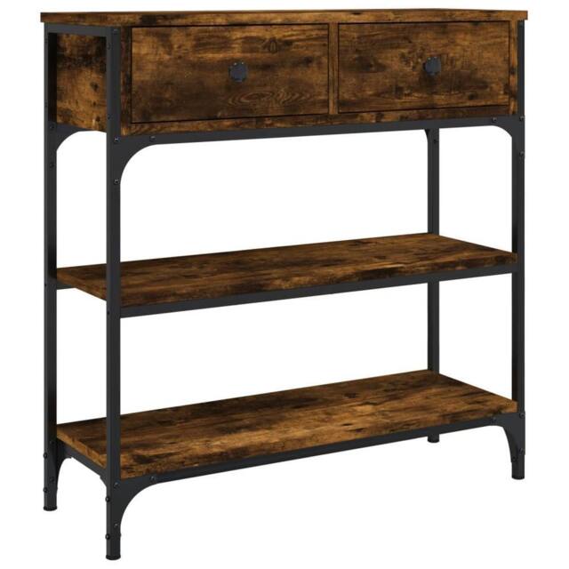 Berkfield Home Console Table Smoked Oak 72.5x25x75 cm Engineered Wood in Brown - image 1