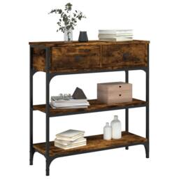 Berkfield Home Console Table Smoked Oak 72.5x25x75 cm Engineered Wood in Brown - thumbnail 3